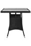 Garden Table Black 140x80x74 cm Poly Rattan - 2