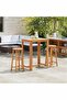 Bar Chair | Set of 2 | Natural Wood | Solid acacia wood | Medium - 2