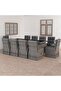 11 Piece Outdoor Dining Set with Cushions Poly Rattan Grey