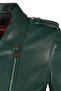 Egoist Women's Green Short Biker Leather Jacket 25Wgm57941M - 6