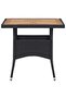 3 Piece Garden Dining Set Black Poly Rattan and Acacia Wood - 2