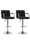 Bar Stools 2 pcs Black Fabric