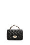 Women's Black Long Strap Quilted Mini Crossbody Bag 26Pbd2003Kp - 4