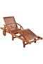 Sun Lounger with Table Solid Acacia Wood - 2