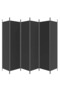 6-Panel Room Divider Black 300x200 cm Fabric - 4
