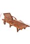 Sun Lounger with Table Solid Acacia Wood - 4