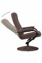 TV Armchair with Foot Stool Brown Faux Suede Leather - 2