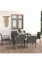 7 Piece Garden Dining Set Poly Rattan Grey