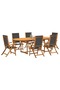 7 Piece Garden Dining Set Solid Wood Acacia and Textilene