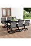 7 Piece Garden Dining Set Textilene and Steel