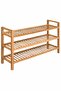 Shoe Rack with 3 Shelves 100x27x60 cm Solid Oak Wood