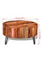 Coffee Table Solid Reclaimed Wood Round - 3