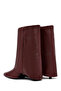 Women's Burgundy Thin Heeled Leather Boots 25Afd160218 - 7