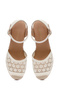 Women's Beige Ankle Buckle Wedge Heeled Espadrille 26Sfe40116F - 5