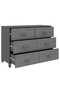Sideboard HAMAR Dark Grey 113x40x80 cm Solid Wood Pine - 6