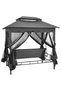Outdoor Convertible Swing Bench with Canopy Anthracite 220x160x240 cm Steel - 6