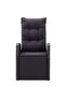 7 Piece Garden Dining Set with Cushions Black - 5
