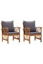Garden Chairs with Cushions 2 pcs Solid Acacia Wood