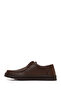 Men's Brown Lace-Up Leather Casual Shoes 25Wfd7541Ft - 2