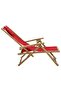 Reclining Relaxing Chair Red Bamboo and Fabric - 4
