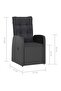 9 Piece Outdoor Dining Set with Cushions Poly Rattan Black - 3