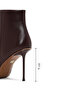 Women's Burgundy Zippered Thin Heeled Leather Boots 25Wfd101218 - 2