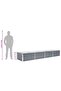 Garden Raised Bed Galvanised Steel 320x80x45 cm Grey - 6