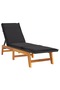 Sun Lounger with Table Poly Rattan and Solid Wood Acacia - 2