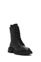 Women's Black Zippered Thick Soled Leather Boots 25Wfd140618 - 7