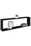 Wall Cube Shelf 2 pcs Black 100x15x30 cm Engineered Wood - 2