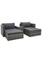 5 Piece Garden Lounge Set with Cushions Poly Rattan Grey