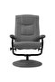 Recliner Chair with Footrest Light Grey Fabric - 2
