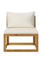 4 Piece Garden Lounge Set with Cushion Cream Solid Acacia Wood - 8