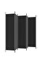 6-Panel Room Divider Black 300x200 cm Fabric - 5