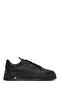 Men's Black Lace-Up Thick Sole Sports Shoes, Genuine Leather Sneaker 25Wfd611518