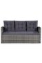 6 Piece Garden Lounge Set with Cushions Poly Rattan Grey - 2