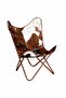 Butterfly Chair Brown and White Real Cowhide Leather - 5
