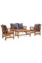 4 Piece Garden Lounge Set with Cushions Solid Acacia Wood