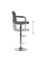 Bar Stools 2 pcs Light Grey Fabric - 6