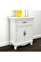 Wooden Cabinet with 2 Doors 1 Drawer White