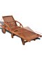 Sun Lounger Solid Acacia Wood - 2