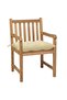 Garden Chairs 6 pcs with Cream White Cushions Solid Teak Wood - 2