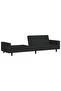 2-Seater Sofa Bed Black Velvet - 2