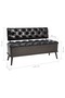 Storage Bench with Backrest 110 cm Black Faux Leather - 3