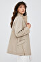 Nancy Women's Beige Long Leather Coat 23Sge5087R3 - 2