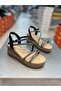 Feta Wedge Heeled Stylish Stone Women's Sandals