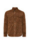 Kante Men's Camel Shirt Collar Suede Leather Coat 24Wgd 655310