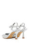 Women's Gray Ankle Buckle Braided Thin Heeled Shoes 25Sfe493214 - 6