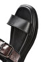 Women's Black Buckle Genuine Leather Sandals 25Sfd363014 - 8
