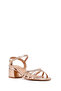 Women's Pink Ankle Buckle Metallic Thick Heeled Sandals 25Sfe466332 - 7